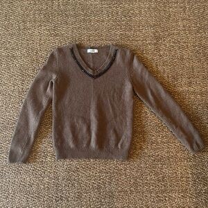 Faconnable V-Neck Lambs Wool Sweater